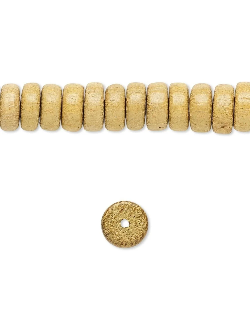 115 Exotic Natural Jackfruit Tree Wood 8x3.5mm Rondelle Flat Round Beads